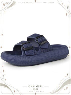 EVA Foam Pillow Slide Sandals Adjustable Buckle Thick Sole Unisex